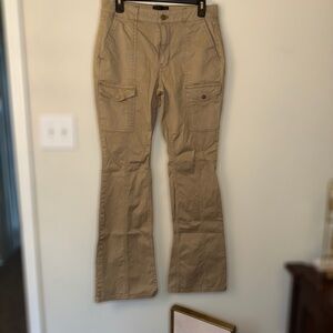 White House Black Market Beige High Rise Flare